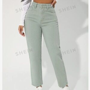 Shein Petite Mom Green Pants